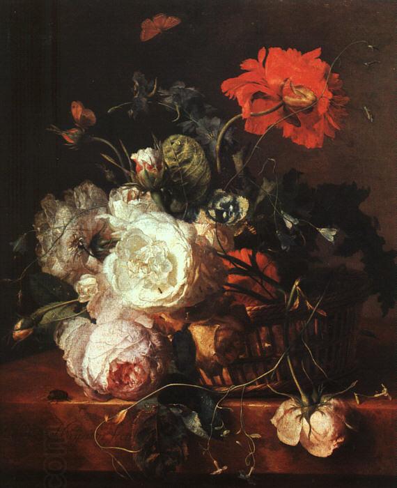 HUYSUM, Jan van Basket of Flowers sf oil painting picture